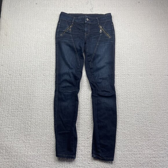 Y2K Guess Jeans Dark Wash Zipper pocket Denim Jeans Women Sz 27 Goth Emo Retro - Picture 1 of 10